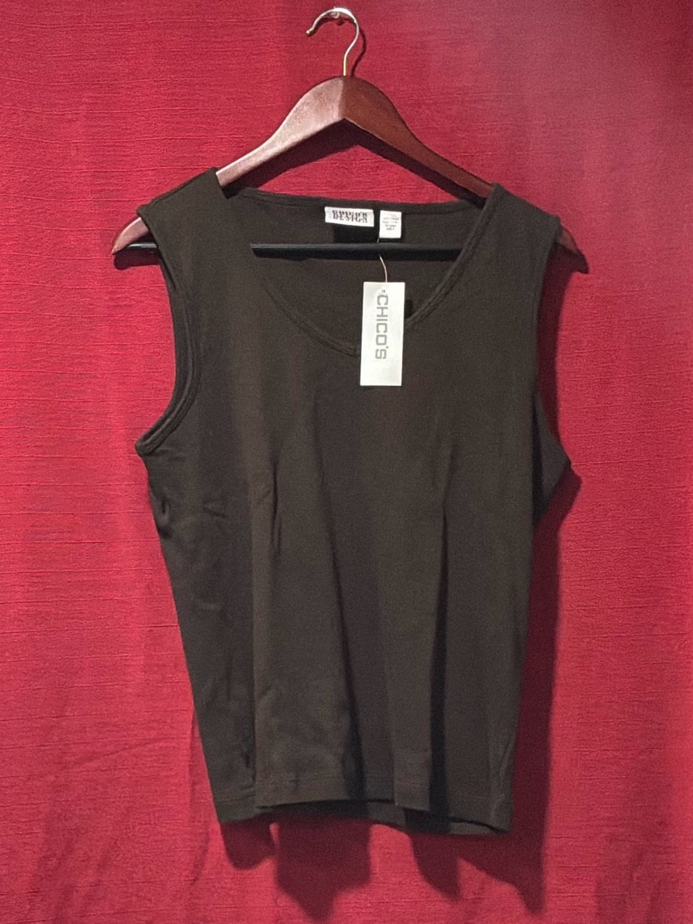 Chico's BROWN Sleeveless Scoop-Neck Tank 100%COTTON